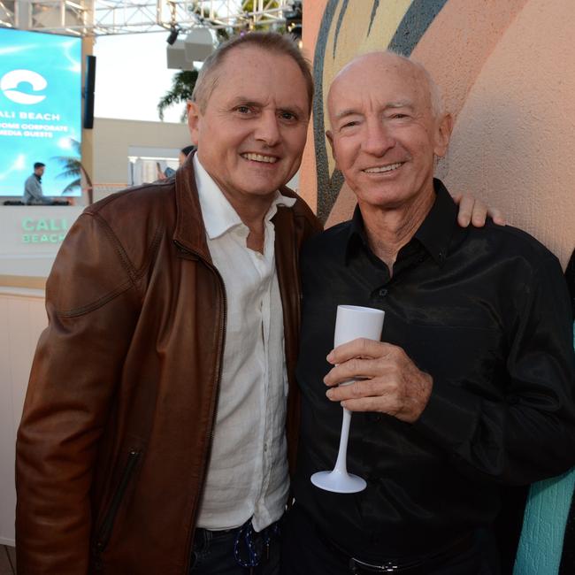 Shane Dye and Mick Dittman at the opening of Cali Beach Club, Surfers Paradise. Picture: Regina King