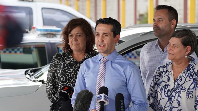 Premier David Crisafulli met with victims of crime and held a news conference in Townsville last Friday. Picture: Office of the Premier