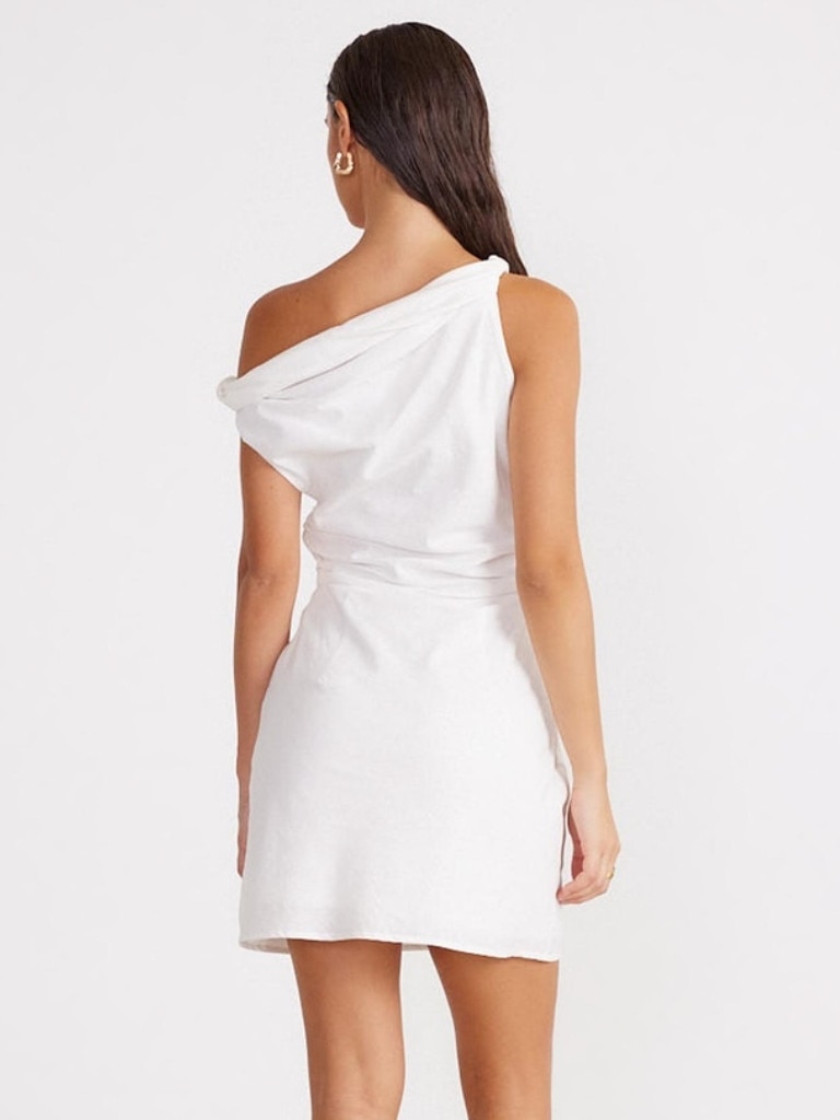 SNDYS Lissa Linen Twist Mini Dress. Picture: THE ICONIC.