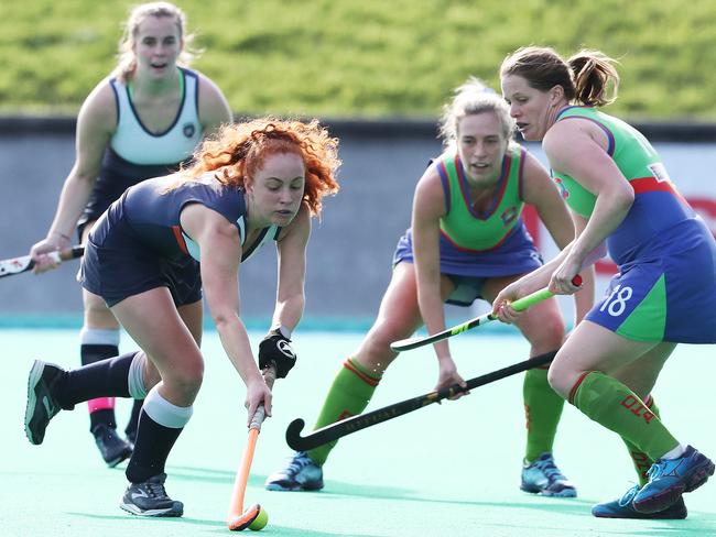 Felicity Wilson-Haffenden playing hockey for Derwent. Picture: NIKKI DAVIS-JONES