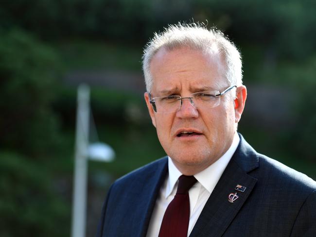 Australia's Prime Minister Scott Morrison at a press conference during the G7 Summit in the town of Biarritz. Picture: AAP