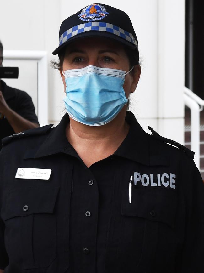 Sergeant Julie Frost outside the Supreme Court during Constable Rolfe’s trial. Picture: (A)manda Parkinson