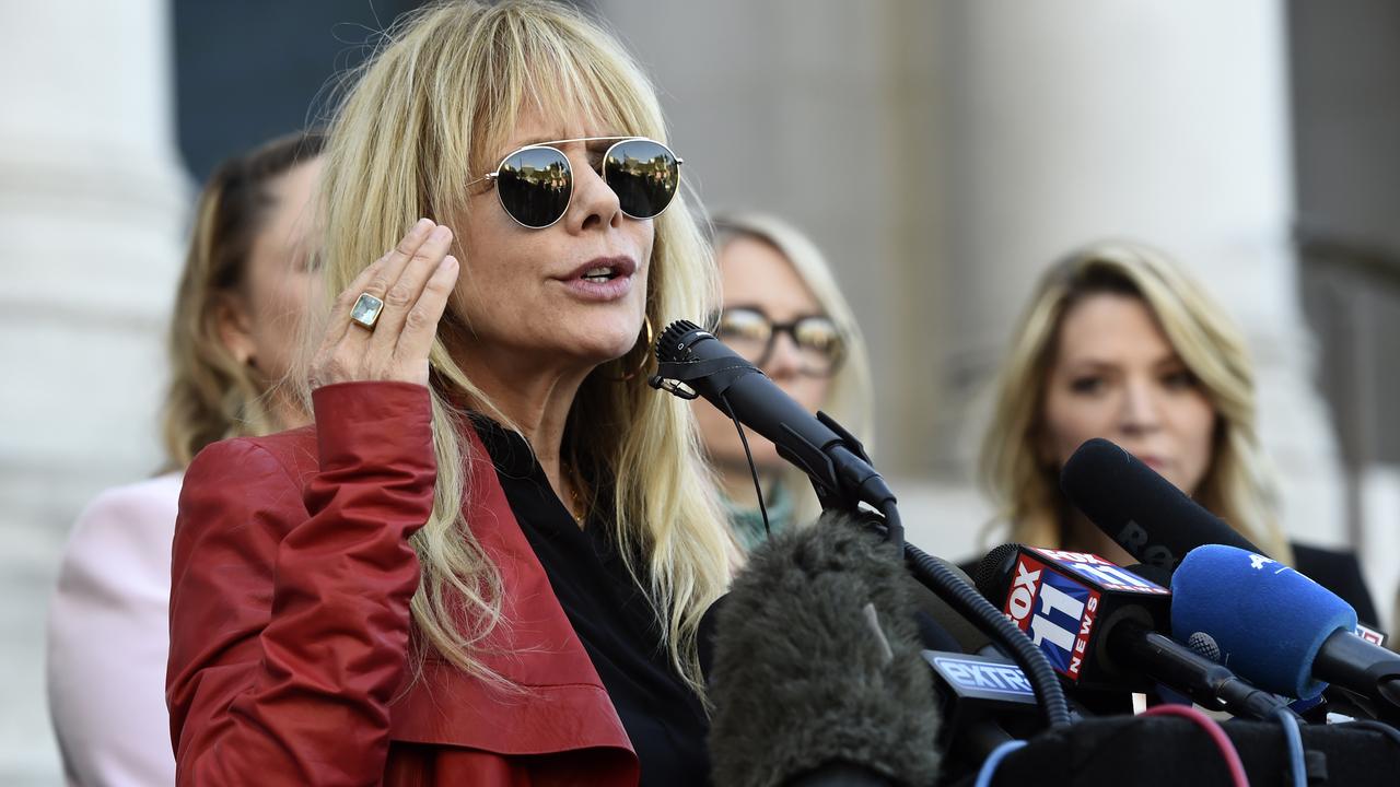 Actor Rosanna Arquette speaks at a news conference by the "Silence Breakers". Picture: Chris Pizzello