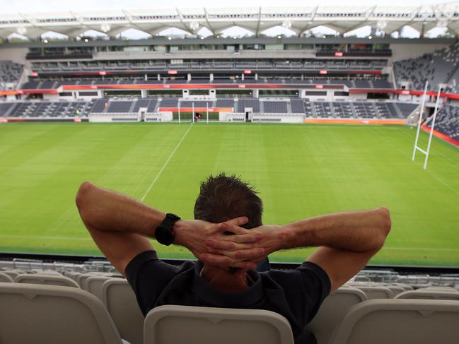 SUNDAY TELEGRAPH - 30/3/19Sunday Telegraph gets a first look at the new Bankwest Stadium in Parramatta which will open in a few weeks. View from the back of the stadium. Picture, Sam Ruttyn