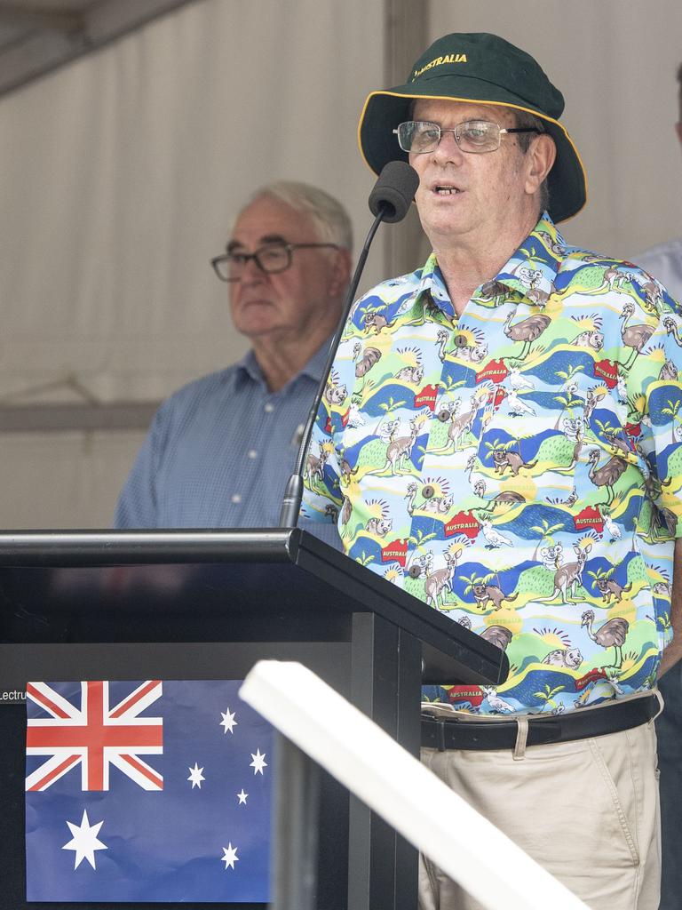 OAM recipient Barry Keleher. Australia Day celebrations at Picnic Point in Toowoomba. Thursday, January 26, 2023. Picture: Nev Madsen.