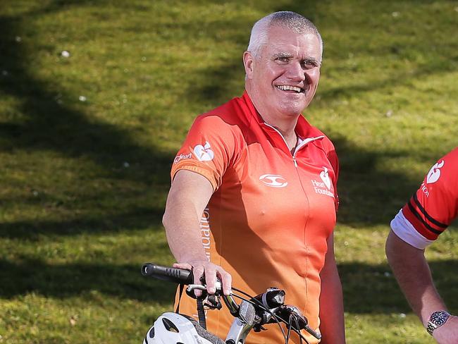 Heart Foundation CEO Graeme Lynch, Premier Will Hodgman and cyclist Jeremy Scott, Heart Foundation ambassador. Preview of tomorrow's Heart Foundation breakfast.