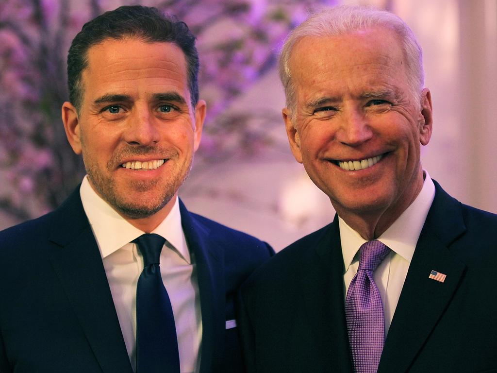 Hunter Biden (L) and his father, Joe Biden. Picture: Getty