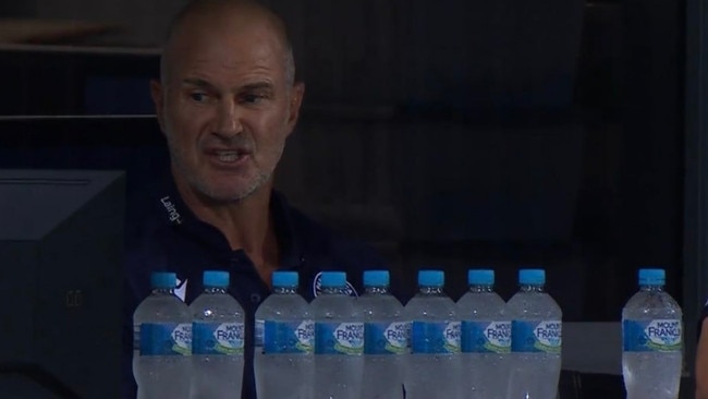 Brad Arthur is a thirsty man. Photo: Fox Sports.