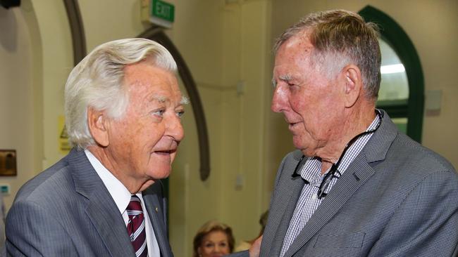 Singleton with the late former PM Bob Hawke in 2014. Picture: Cameron Richardson