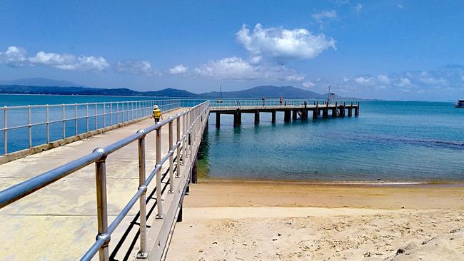 The Dunk Island jetty near the sand spit at the southern end of the island. Picture: Peter Carruthers