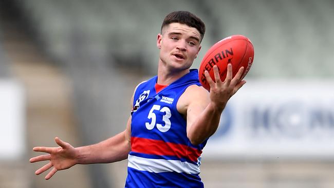 Lachlan Sullivan in action during the VFL footy: Northern Blues v Footscray in Essendon, Saturday, June 15, 2019. Picture: Andy Brownbill