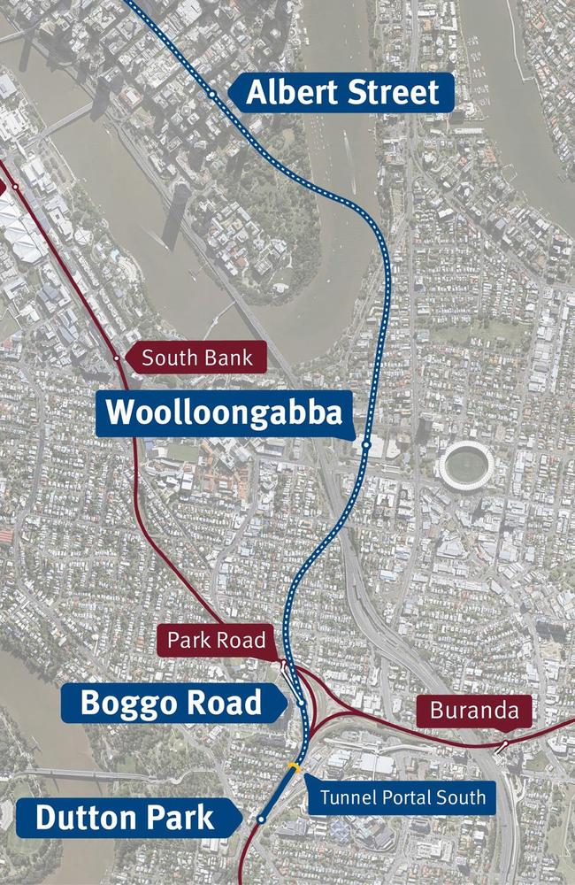 Cross River Rail Satellite Alignment Map Picture QLD Government