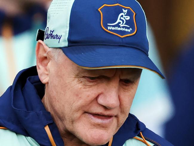 EDINBURGH, SCOTLAND - NOVEMBER 22: Australia Head Coach Joe Schmidt is seen during a training session at Murrayfield Stadium on November 22, 2024 in Edinburgh, Scotland. (Photo by Ian MacNicol/Getty Images)