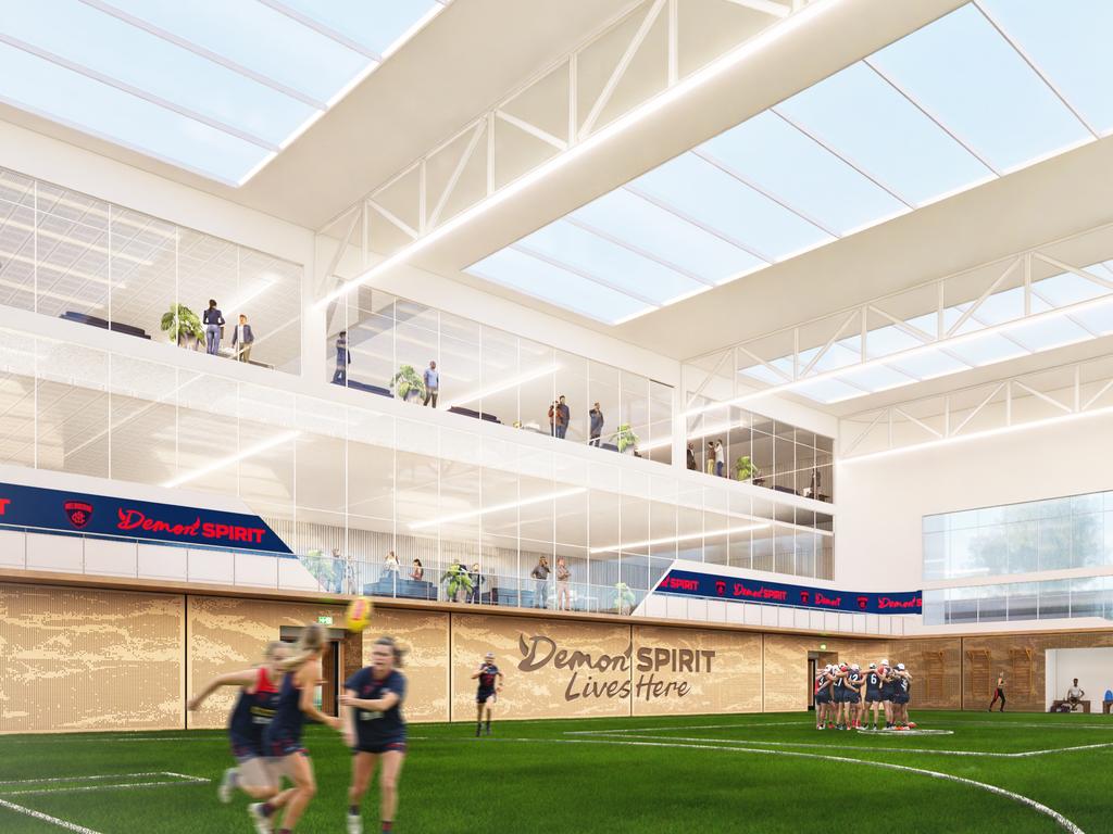 Artists' impression of the Melbourne Football Club plans for new headquarters at Caulfield racecourse.