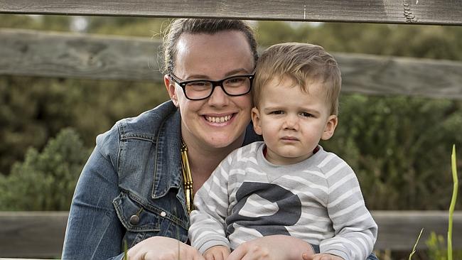 BREATHING ROOM: Eliza Cook with her Ethan. She will wait for the new scheme before having a new child. Picture: Matt Turner