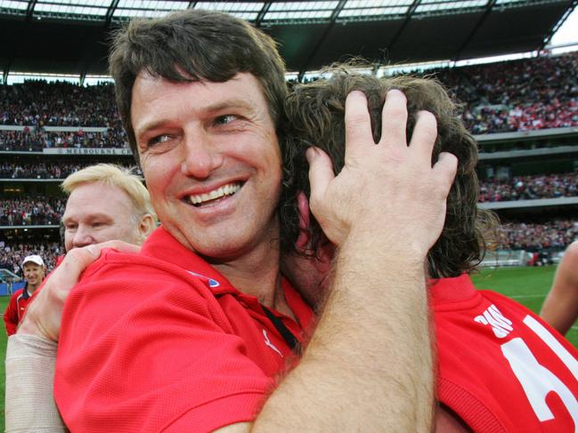 2005 Grand Final. Sydney Swans v West Coast Eagles. MCG. Paul Roos and Brett Kirk.