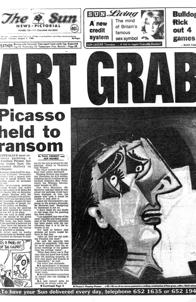 The front page of The Sun on August 5, 1986.