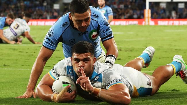 2021 NRL Round 07 - Gold Coast Titans v South Sydney Rabbitohs - David Fifita, Cbus Super Stadium, 2021-04-23. Digital image by jason obrien  NRL Photos