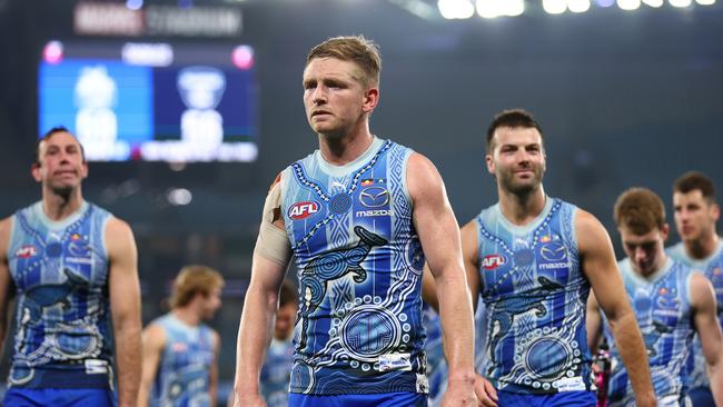 It’s tough playing for North Melbourne this season. Picture: Graham Denholm/Getty Images