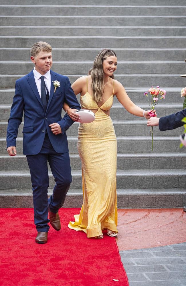 Lacey Riches and partner Ben Von Pein arrive at The Glennie School formal at Picnic Point, Thursday, September 12, 2024. Picture: Kevin Farmer