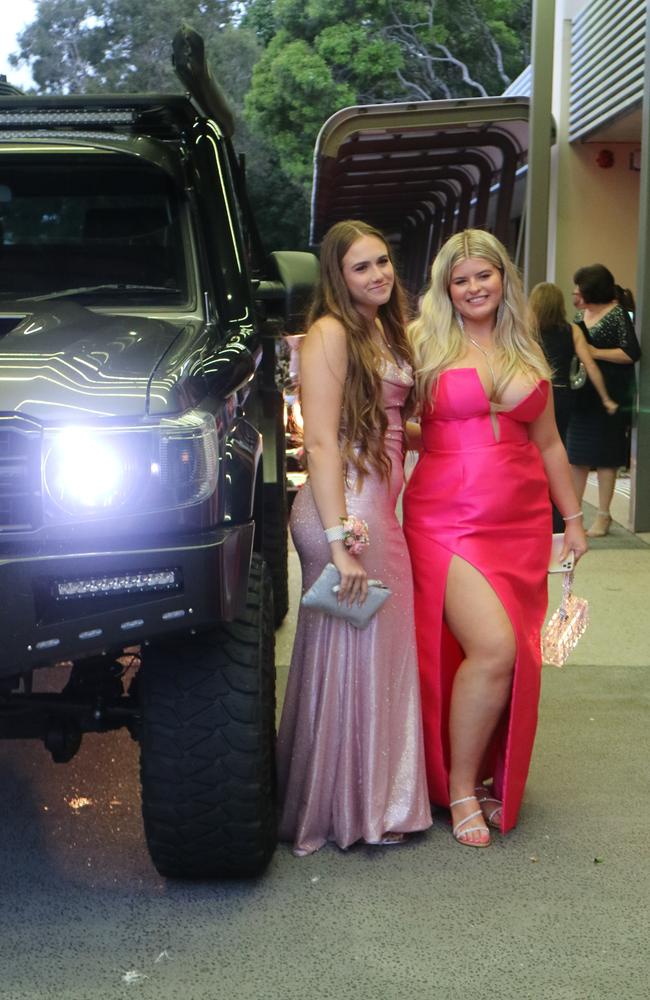 St John's College year 12 students arrive in style for their 2023 formal.