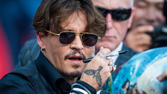 Actor Johnny Depp arrives for the world premiere of Pirates of the Caribbean: Dead Men Tell No Tales in Shanghai. Picture: AFP/Johannes Eisele