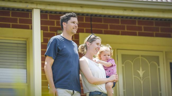 Standing on her front porch, Krystal O’Connell pointed out sprawling housing developments which were bare hills only four years ago and said the traffic solutions had not matched the influx of homes. Picture: Roy VanDerVegt.