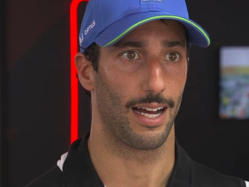 Daniel Ricciardo speaks to media.