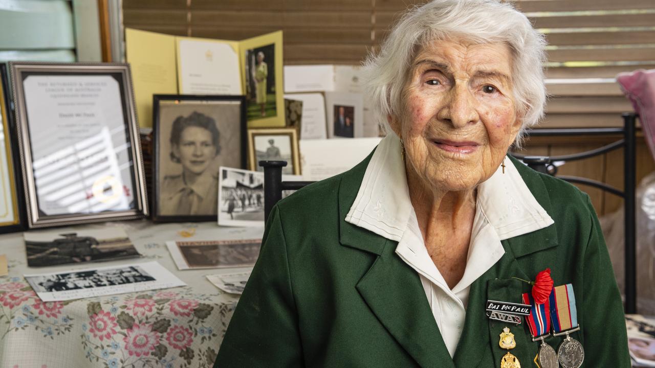 World War II veteran Daisy McPaul, Friday, April 22, 2022. Picture: Kevin Farmer