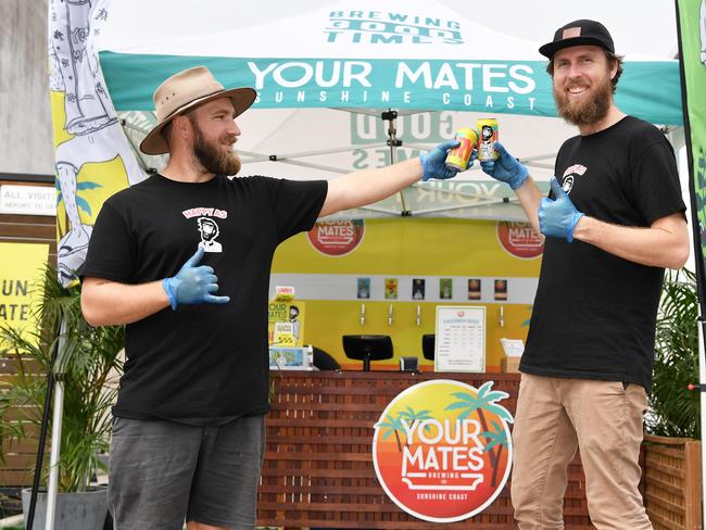 Matt Hepburn and Christen McGarry of Your Mates Brewery. Picture: Patrick Woods