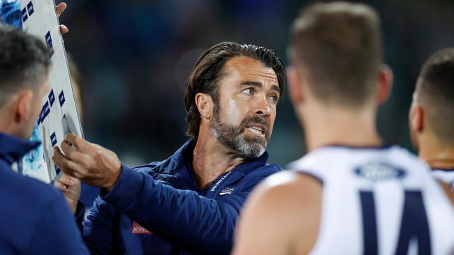 Can Chris Scott rally his charges after Thursday night’s disappointing loss to the Power? Picture: Michael Willson/AFL Photos via Getty Images