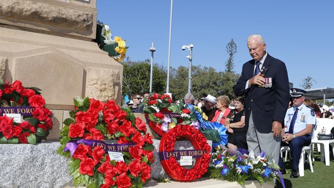 Wreath laying at the Southport cenotaph.