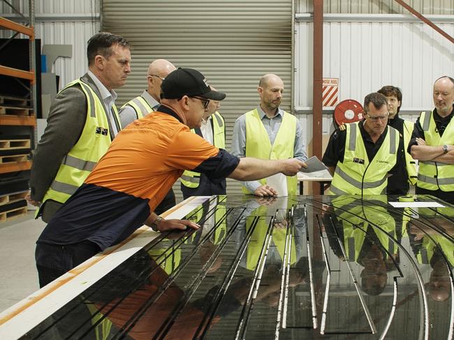 New Zealand Defence Force personnel at the Sentinel workshop at Derwent Park. Picture: Supplied.