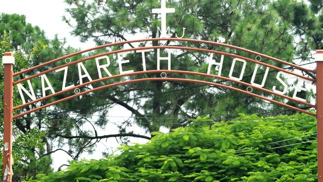 The sign at the front gate of the original Nazareth House.