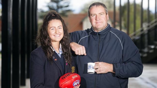 Darren Flanigan and daugher Lilah pose for the camera in 2016. Picture: Sarah Matray