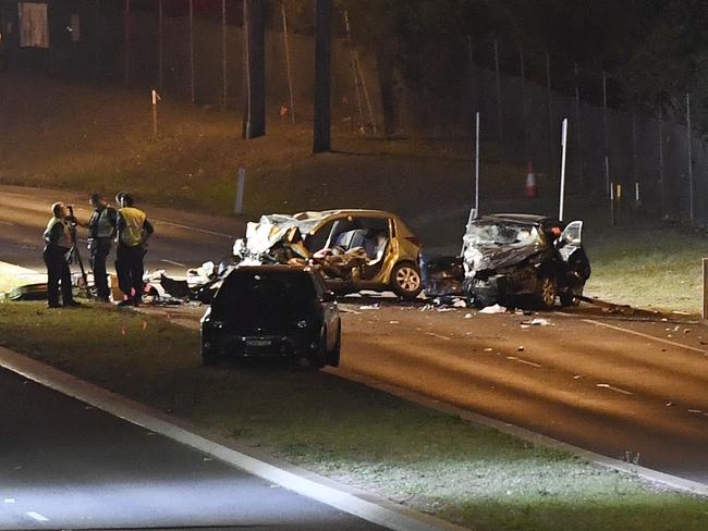 On arrival emergency services found a head on collision between two cars travelling in opposite directions. Picture: Gordon McComiskie