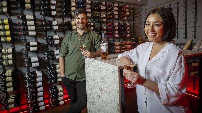 Chris and Mutena Scudamore opened Corked, Werribee's first wine bar. Picture: Wayne Taylor.