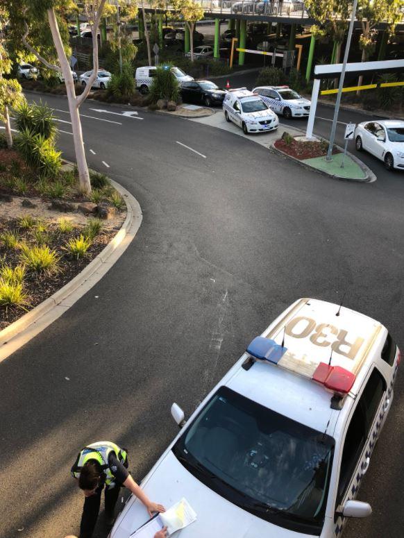 The scene after two gunmen stormed a sports bar at Waverley Gardens shopping centre in Mulgrave. Picture: Twitter/@capt_donovich