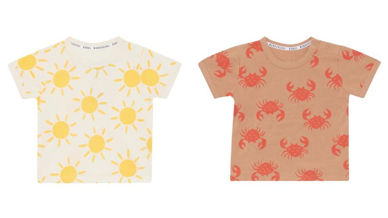 Bonds Sun and Crab Wondersuit Tees - prints to love. Picture: Bonds
