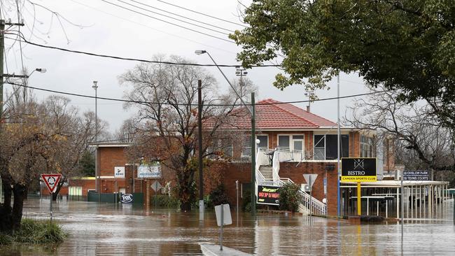 Water is rising around the Camden Sports Club – again. Picture: Jonathan Ng