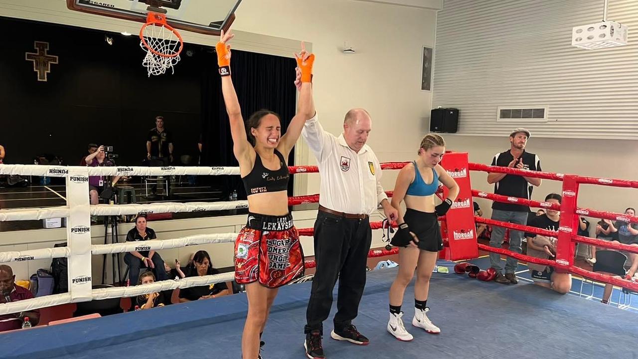 Lekaysha Woodbridge after her gold medal win at the Sunstate Amateur Boxing League Queensland Titles.