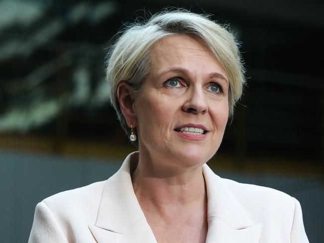 SYDNEY, AUSTRALIA : NewsWire Photos- AUGUST 28 2024; Tanya Plibersek MP Ã Minister for the Environment and Water addresses the media in a press conference after a tour through the Newscorp printing facility in Sydney recognising News Publishing media industry for recycling leadership.  Picture: NewsWire / Gaye Gerard