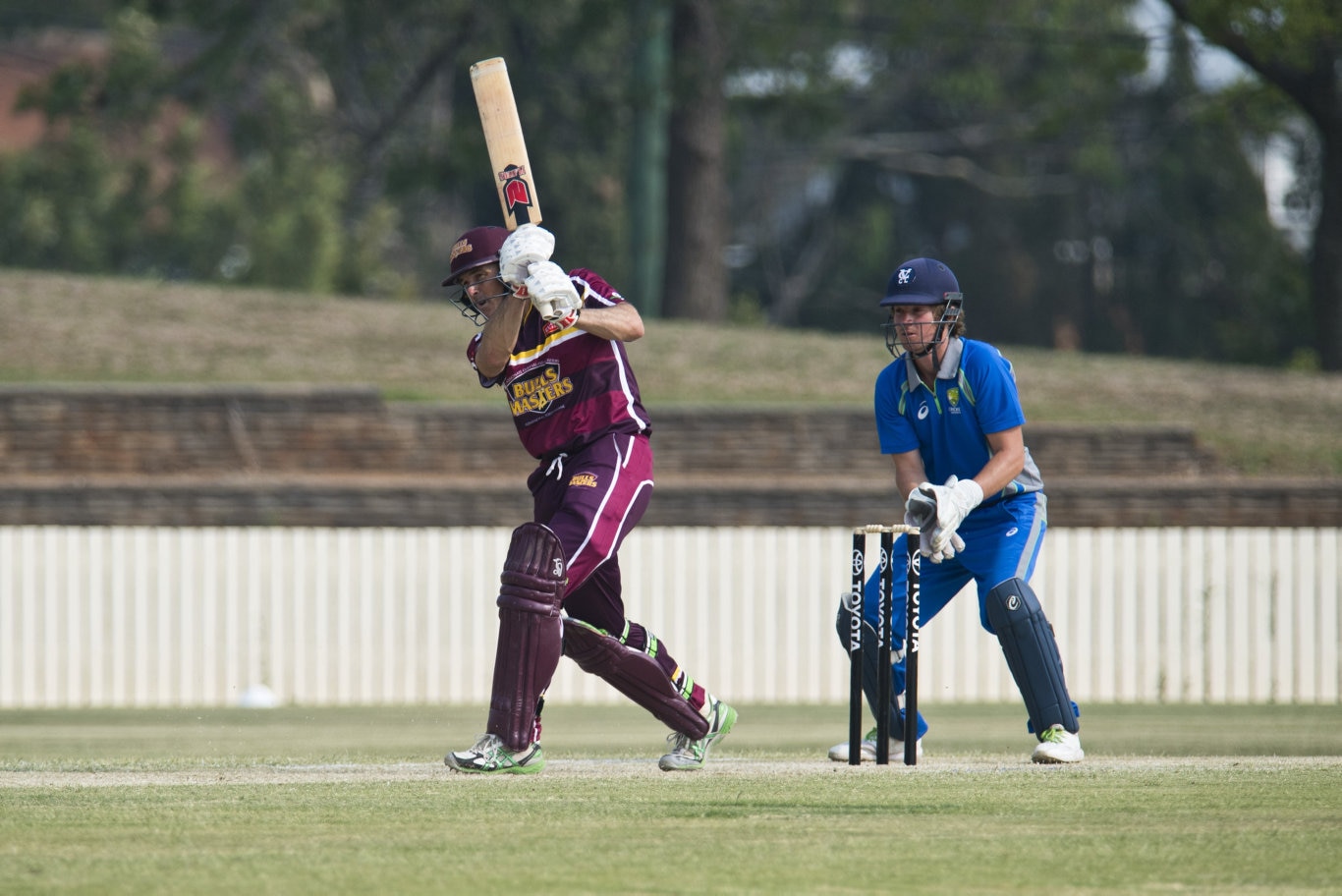 Brain May bats for Bulls Masters against Australian Country XI in Australian Country Cricket Championships exhibition match at Heritage Oval, Sunday, January 5, 2020. Picture: Kevin Farmer