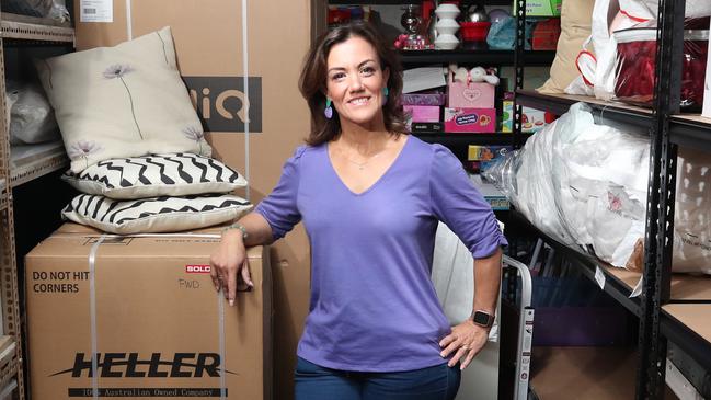 Manuela Whitford ,Angels Among Us Women of the Year nominee, is the Founder/CEO of Friends With Dignity, a volunteer based not-for-profit registered charity that provides practical programs to assist survivors of domestic violence. Manuela with goods at the charities storage shed. Picture Glenn Hampson