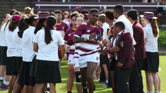 Action from the AIC First XV rugby union match between St Peters Lutheran College and Padua College. Picture: Tertius Pickard