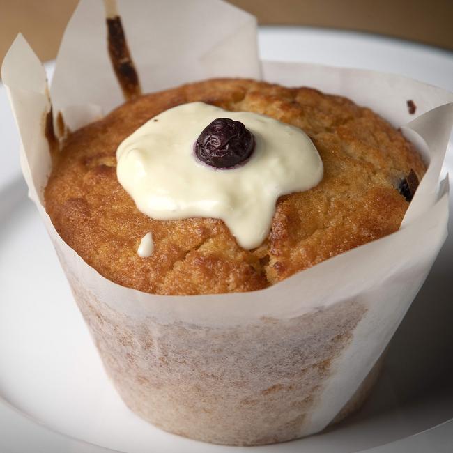 Stabla’s lemon, blueberry and white chocolate muffin. Picture: Chris Kidd