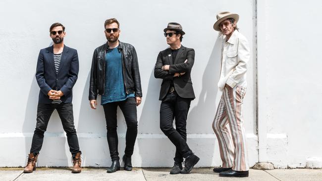 The White Album 50th Anniversary concert line-up (from left): Phil Jamieson, Josh Pyke, Chris Cheney and Tim Rogers.