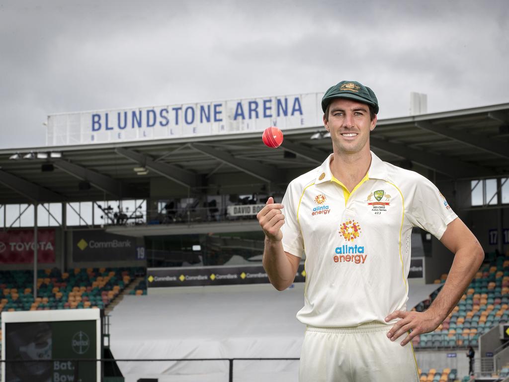 Australian Test Captain Pat Cummins at Blundstone Arena. Picture: Chris Kidd