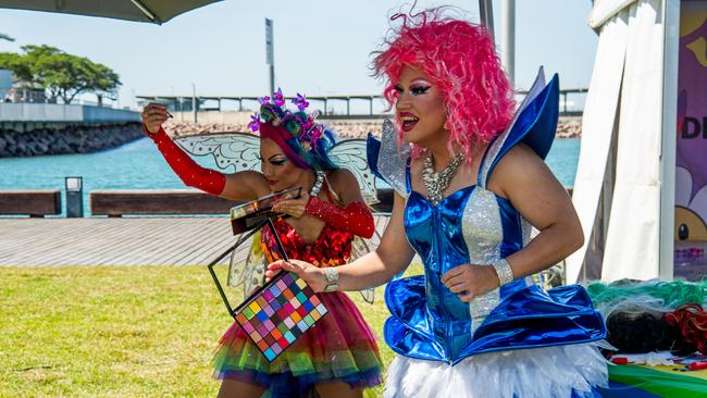 Ferocia Coutura and Prawn Cracker Spice as Territorians celebrating all things in 2024 at the Darwin Waterfront. Picture: Pema Tamang Pakhrin