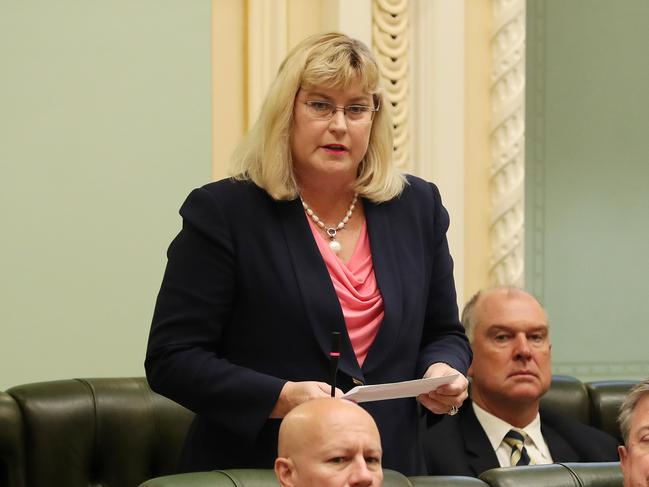 Ms Ann Leahy, Member for Warrego (LNP), Shadow Minister for Local Government, Shadow Minister for Disaster Recovery, Shadow Minister for Volunteers, Queensland Parliament Question Time, Brisbane. Photographer: Liam Kidston.